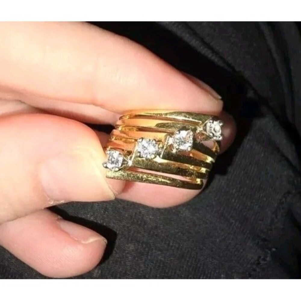 1980s 18k gold plated cocktail ringSIZE 7
